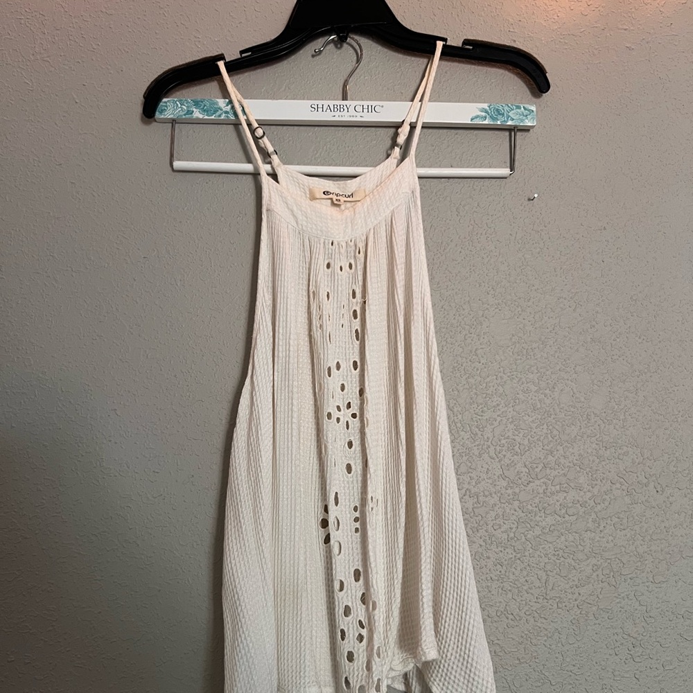 Rip curl White Sleeveless Tank with Cutout Details
